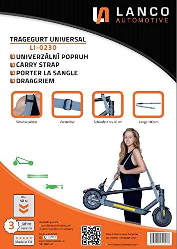 LANCO LI-0230 Universal Tragegurt für E-Scooter, E-Roller, Kinderbuggy - bis 40kg belastbar - variab