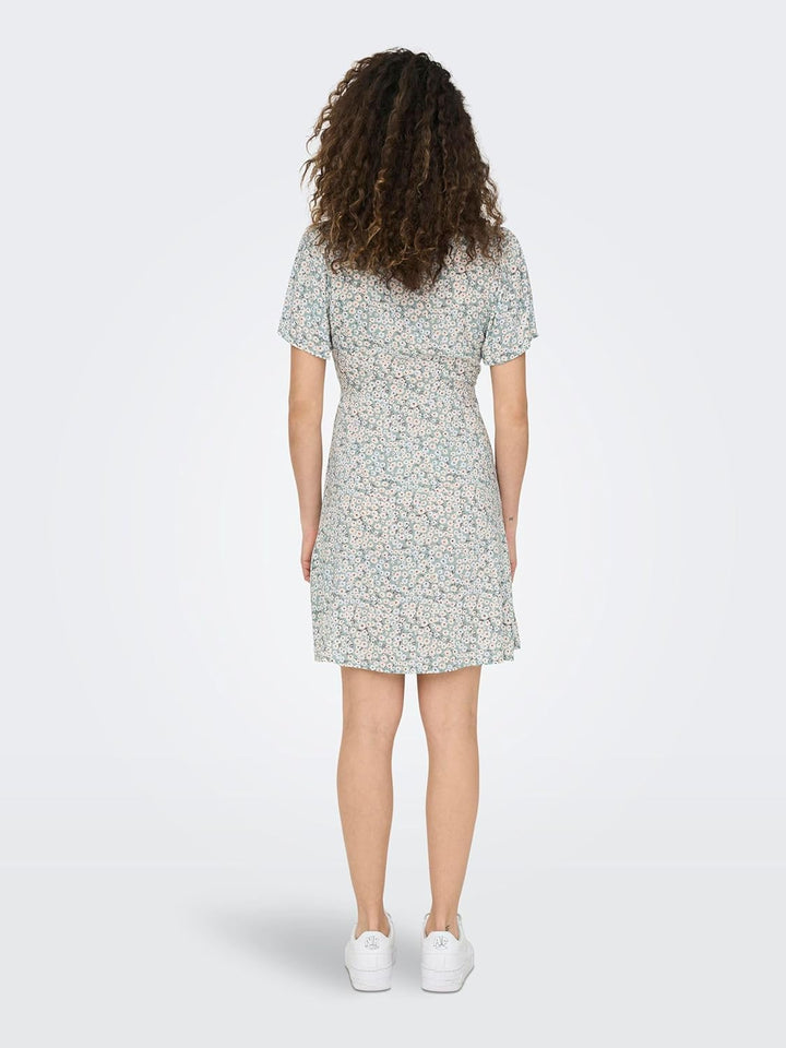 ONLY Female Kleid ONLEVIDA Kurzes Kleid XS Gray Mist/Aop:flower, XS Gray Mist/Aop:flower