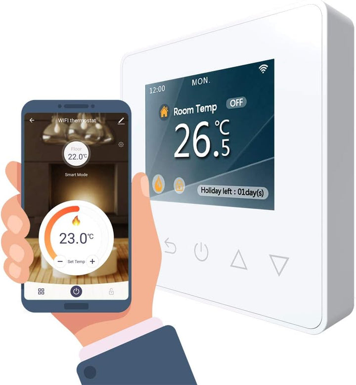 WLAN-Thermostat ThermoLife ET81W mit Farbdisplay - Weiss - Digitales Raumthermostat programmierbar m