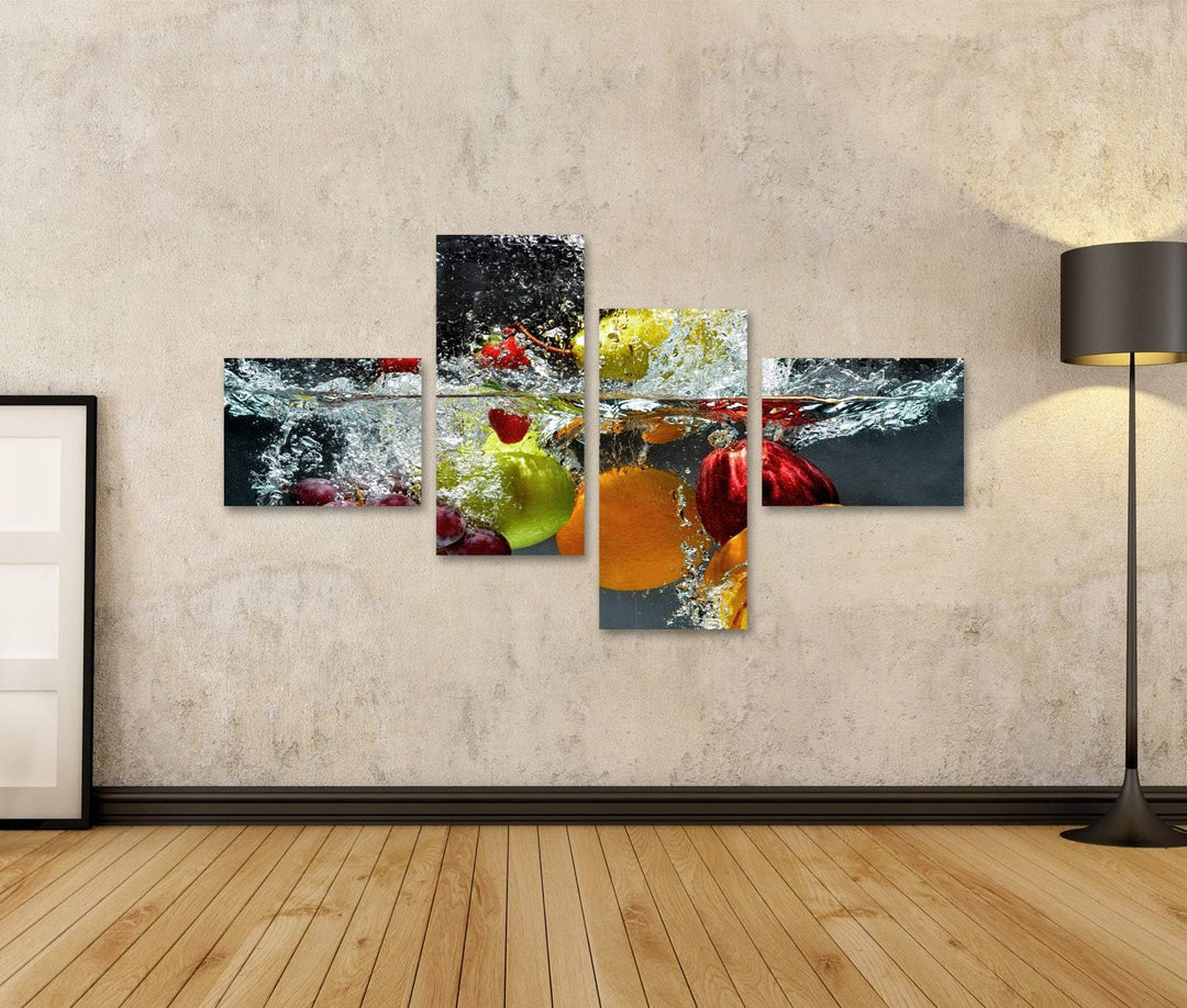 islandburner Bild auf Leinwand Plätschernde Frische Früchte Bilder Wandbilder Poster, Leinwand 150x8