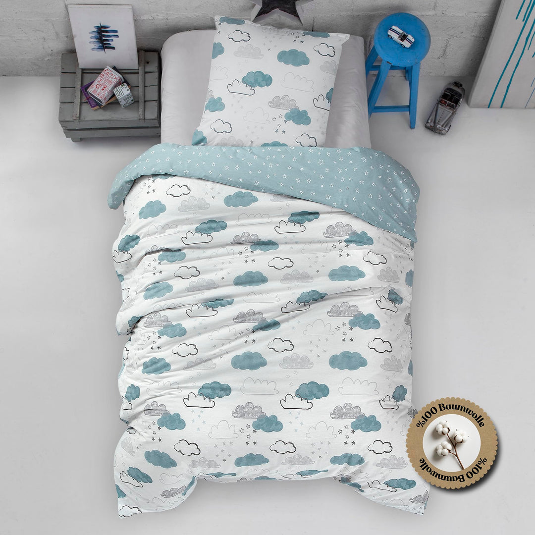 nordqueen Baby&Kinderbettwäsche 100% Baumwolle Bettbezug aus Atmungsaktive, Weiche und Angenehme Sch