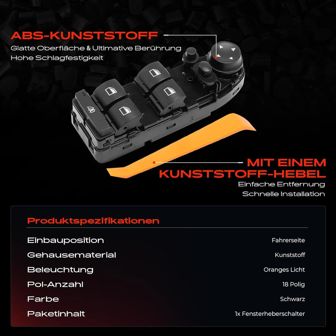 Fensterheber Schalter mit 8 Tasten Vorne Links für 3er E90 E91 316 318 320 323 325 328 330 335 2004-