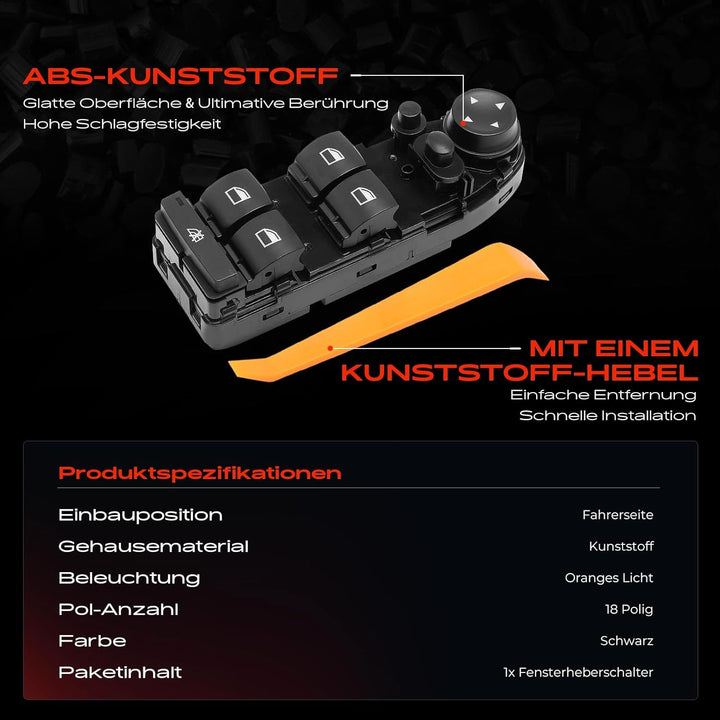 Fensterheber Schalter mit 8 Tasten Vorne Links für 3er E90 E91 316 318 320 323 325 328 330 335 2004-