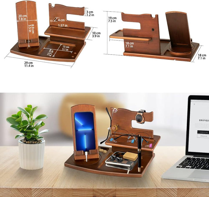 Geschenke für Männer Weihnachten Holz Telefon Dockingstation Nachttisch Organizer Männer Geschenk Ge