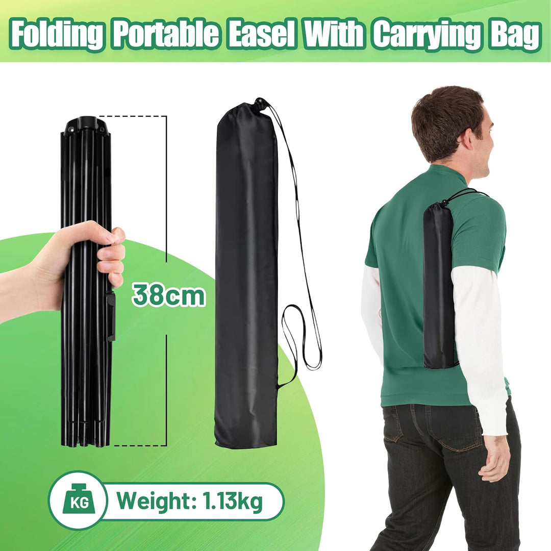 Staffelei – Faltbare Metall Staffelei, Verstellbare Bodenstaffelei mit Sofort Stativ – Leinwandständ