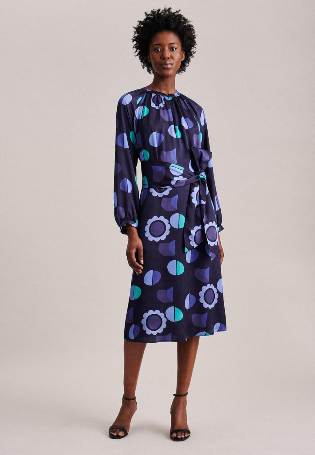 Seidensticker Damen Regular Fit Blusenkleid Langarm Kleid 44 Blau, 44 Blau