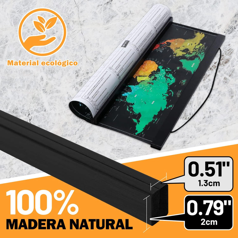 Benjia Magnetisch Posterschiene, Magnet Magnetische Posterrahmen Holz Posterleiste Posterhänger für