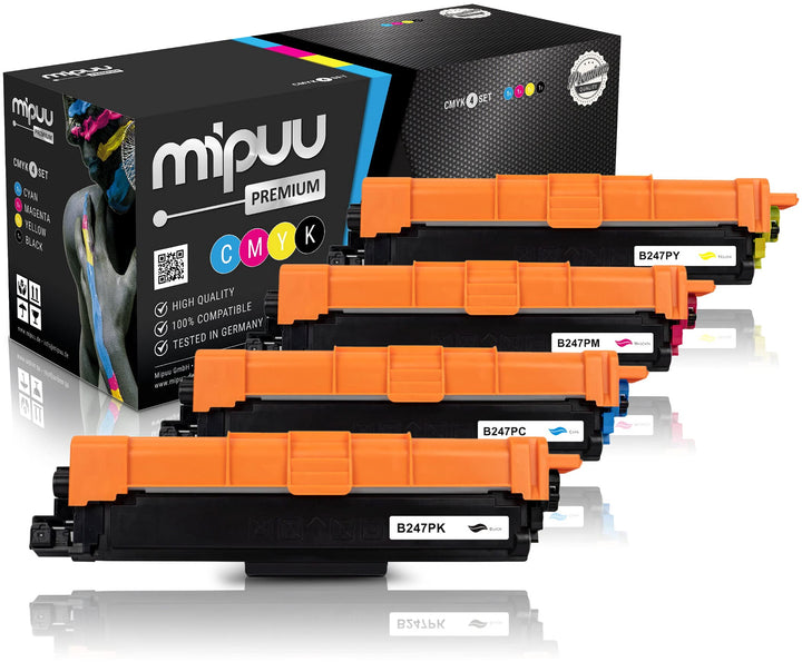 Mipuu 4 Toner kompatibel zu Brother TN-247 Schwarz Cyan Magenta Gelb für DCP-L3550cdw DCP-L3510cdw H