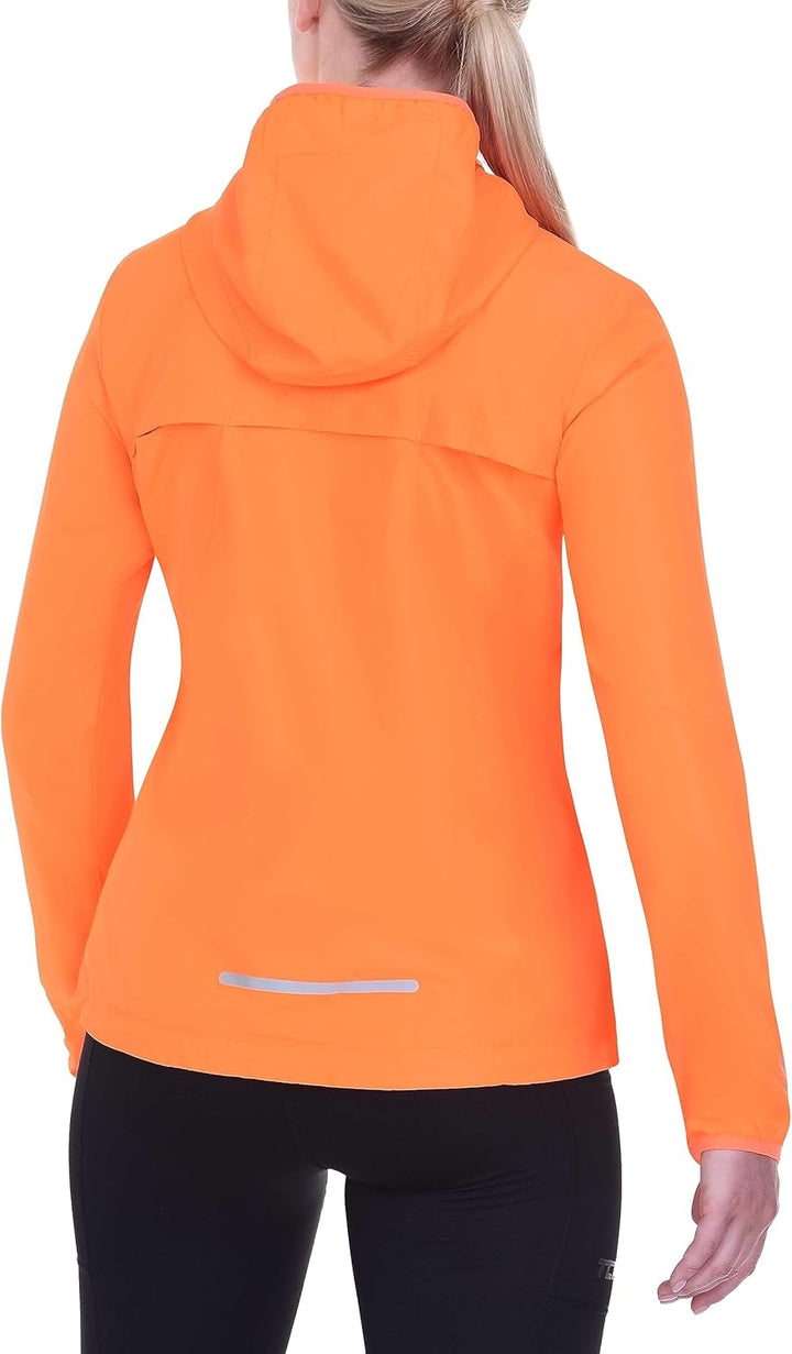 TCA Damen Lauf-Softshelljacke. Reflektierende atmungsaktive Packable-Jacke mit Reissverschlusstasche
