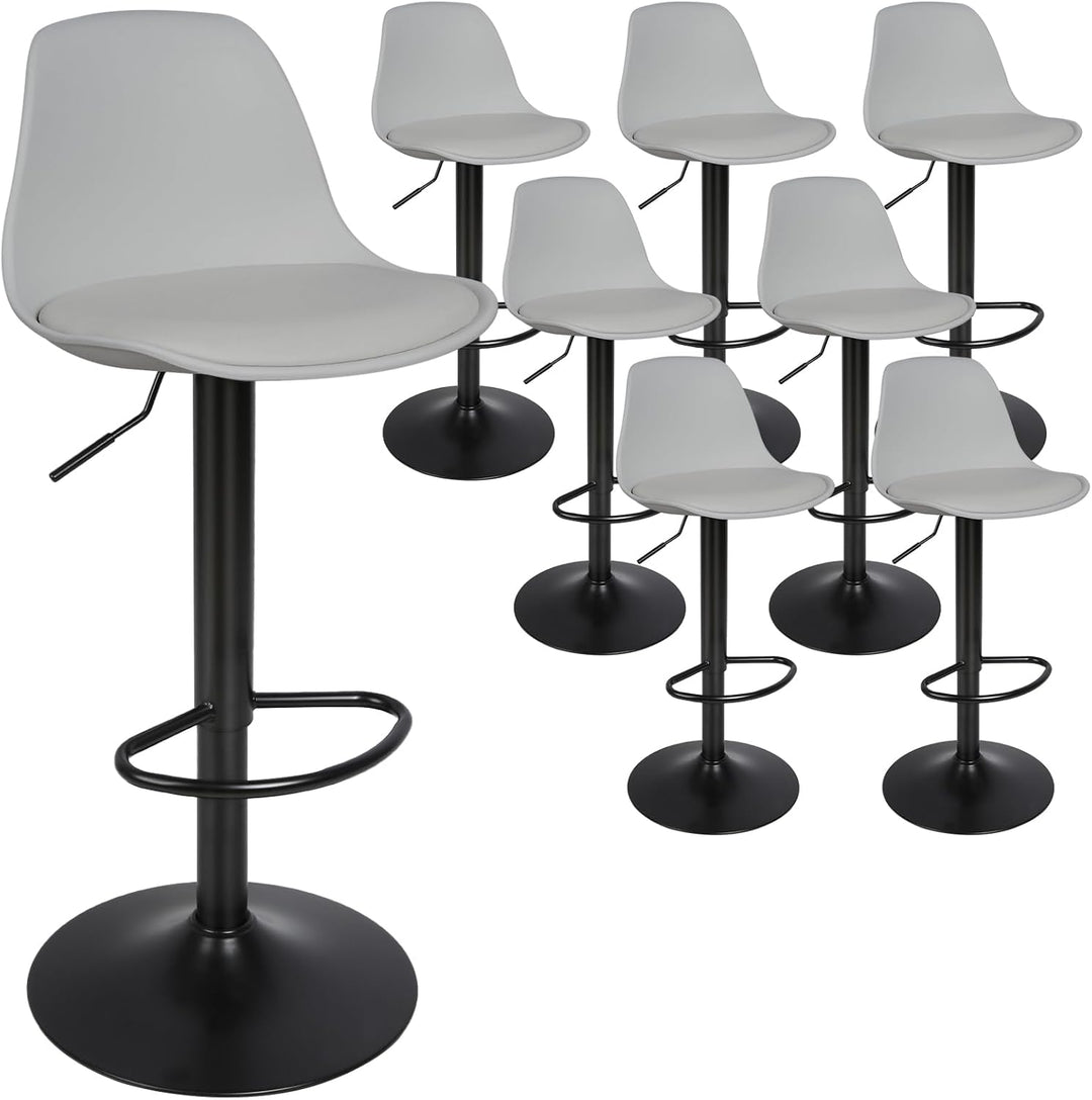 DDMINE 8er Set Barhocker mit Polster Gepolsterter Drehhocker mit Luftheber-Design, Kunstleder Barstu