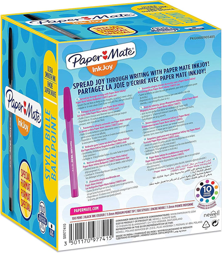PAPER MATE InkJoy 100ST Kugelschreiber | mittlere Spitze (1,0 mm) | Schwarz | 100 Stück
