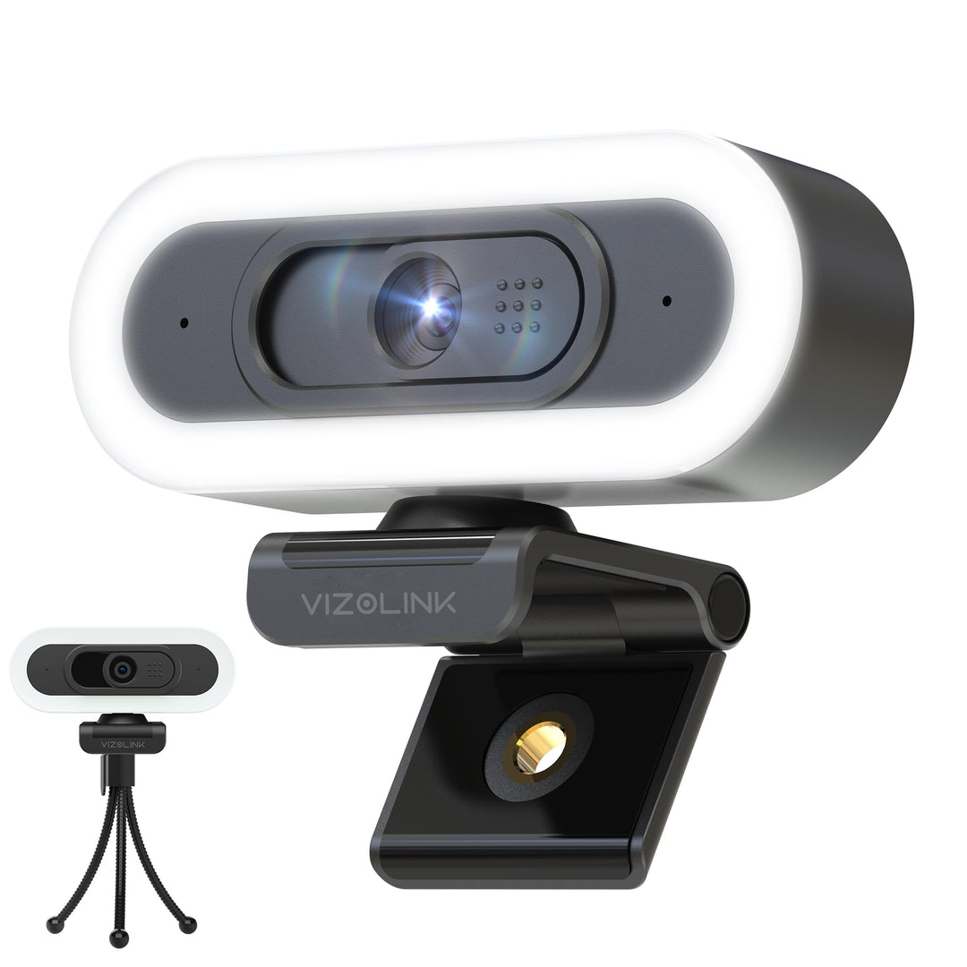 W8LS 4K Webcam 30fps mit Autofokus, Geräuschunterdrückung Mikrofon, LED-Leuchten, 78°FOV, Lichtkorre