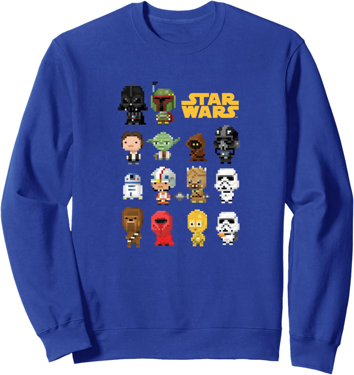 Star Wars Heroes Villains 8-Bit Pixel Sprites Sweatshirt