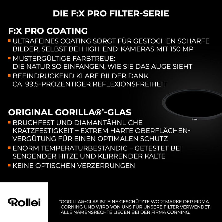 Rollei F:X Pro Magnetischer Graufilter ND-32000 (15 Stopps) MK II 62mm, super kratzfester magnetisch