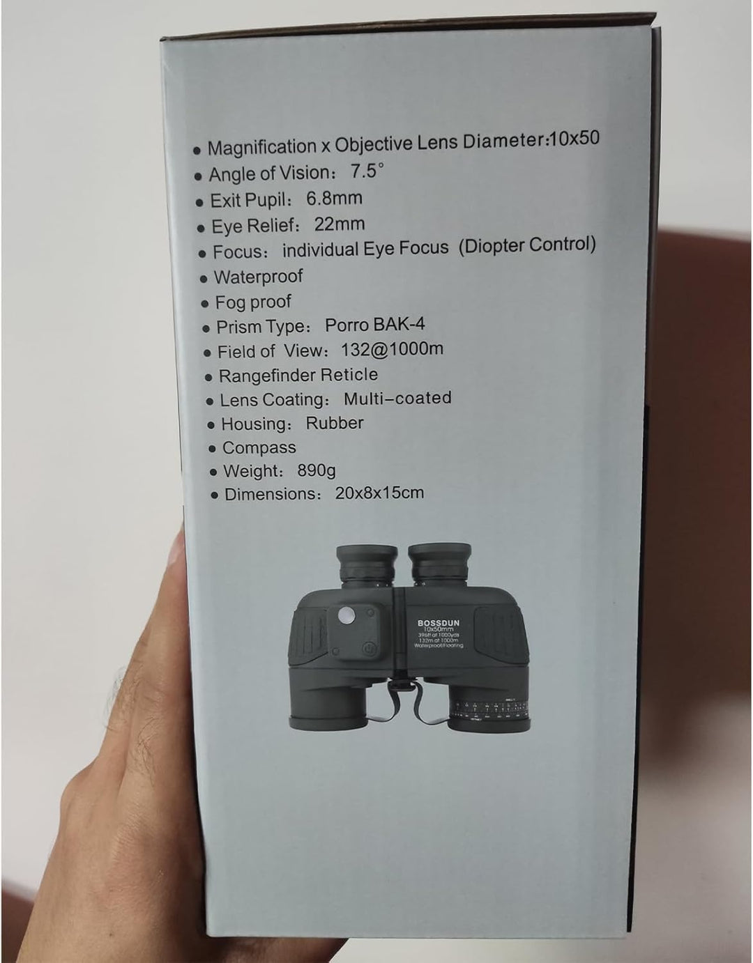 10x50 Marine Fernglas,Fernglas mit Nachtsicht Entfernungsmesser und Kompass, für Wassersport-Enthusi