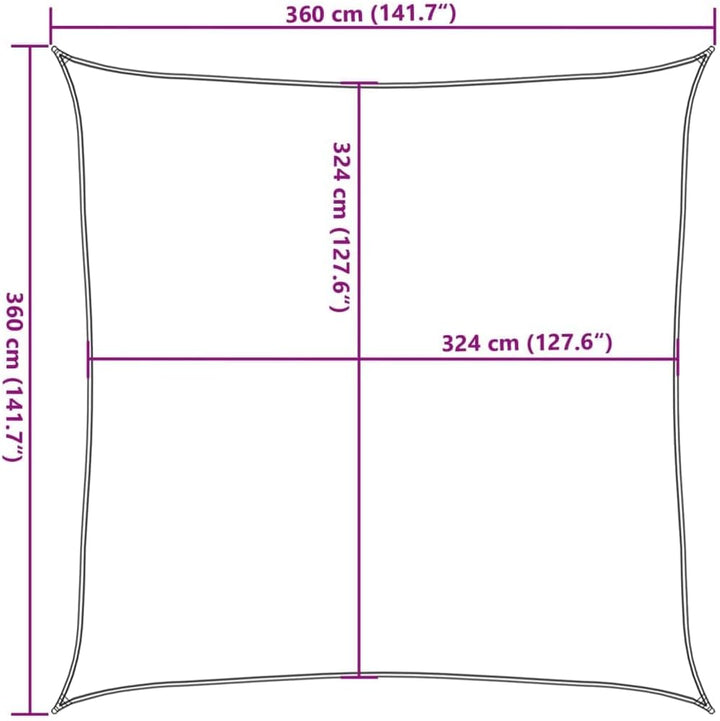 vidaXL Sonnensegel HDPE Quadratisch 3,6x3,6m Weiss Sonnenschutz Beschattung