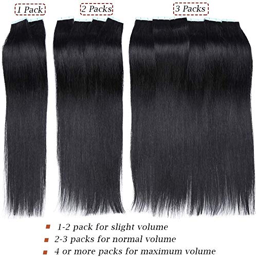 SEGO Tape Extensions Echthaar 20 Tressen/30 g Klebeband Band in Haarverlängerung Kleber Haarteile Ha