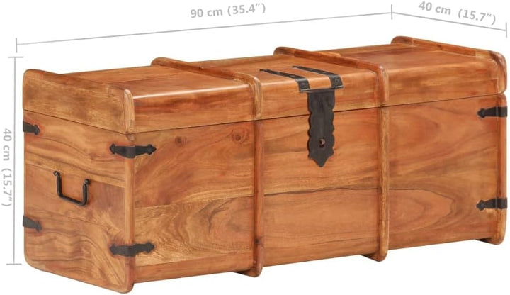 vidaXL Akazienholz Massiv Holztruhe Abschliessbar Truhe Aufbewahrungsbox Holzkiste Schatztruhe Schat