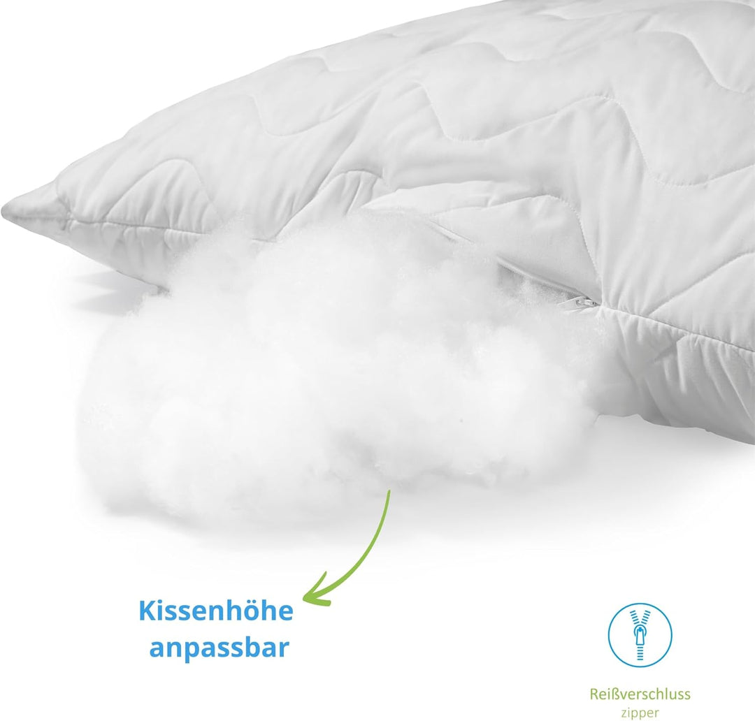 Bodyprotect 196077 Classic Kopfkissen | Steppkissen | 100% Baumwolle | Made in EU |100 | Höh