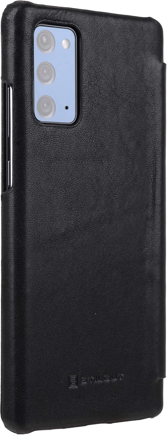 STILGUT Book Case kompatibel mit Samsung Galaxy Note 20 Hülle aus Leder zum Klappen, Klapphülle, Han