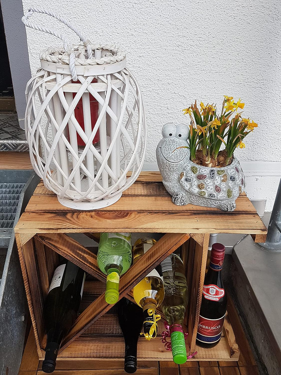 Kistenkolli Altes Land Weinregal Mix Regalkiste Flaschenablage Weinregal Apfelkiste/Weinkiste Weinsc
