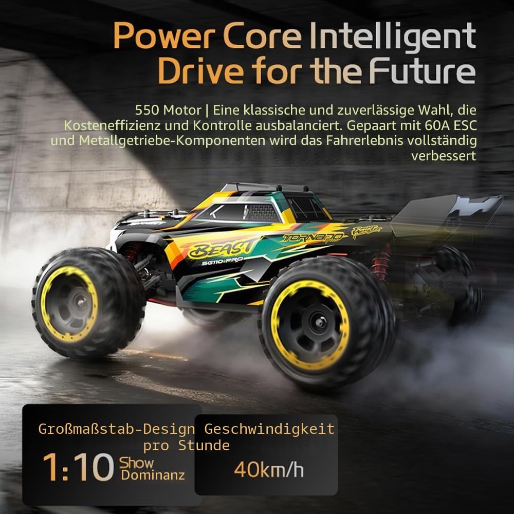 X-Verse SG110PRO 1:10 Ferngesteuertes Auto für Erwachsene, 4WD 40KM/H RC Auto mit Bürstenmotor, 2.4G