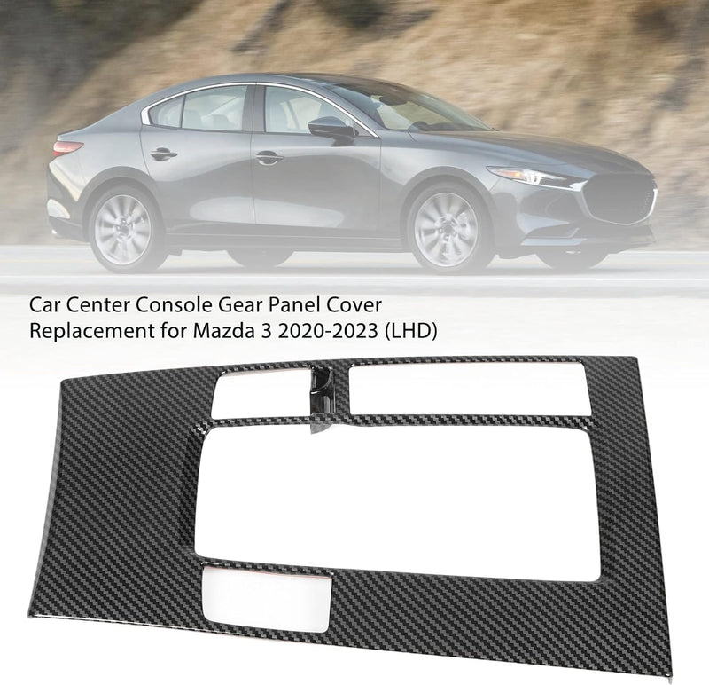 Center Console Gear Panel Frame Cover Carbon Style Replacement for Mazda 3 2020 to 2023