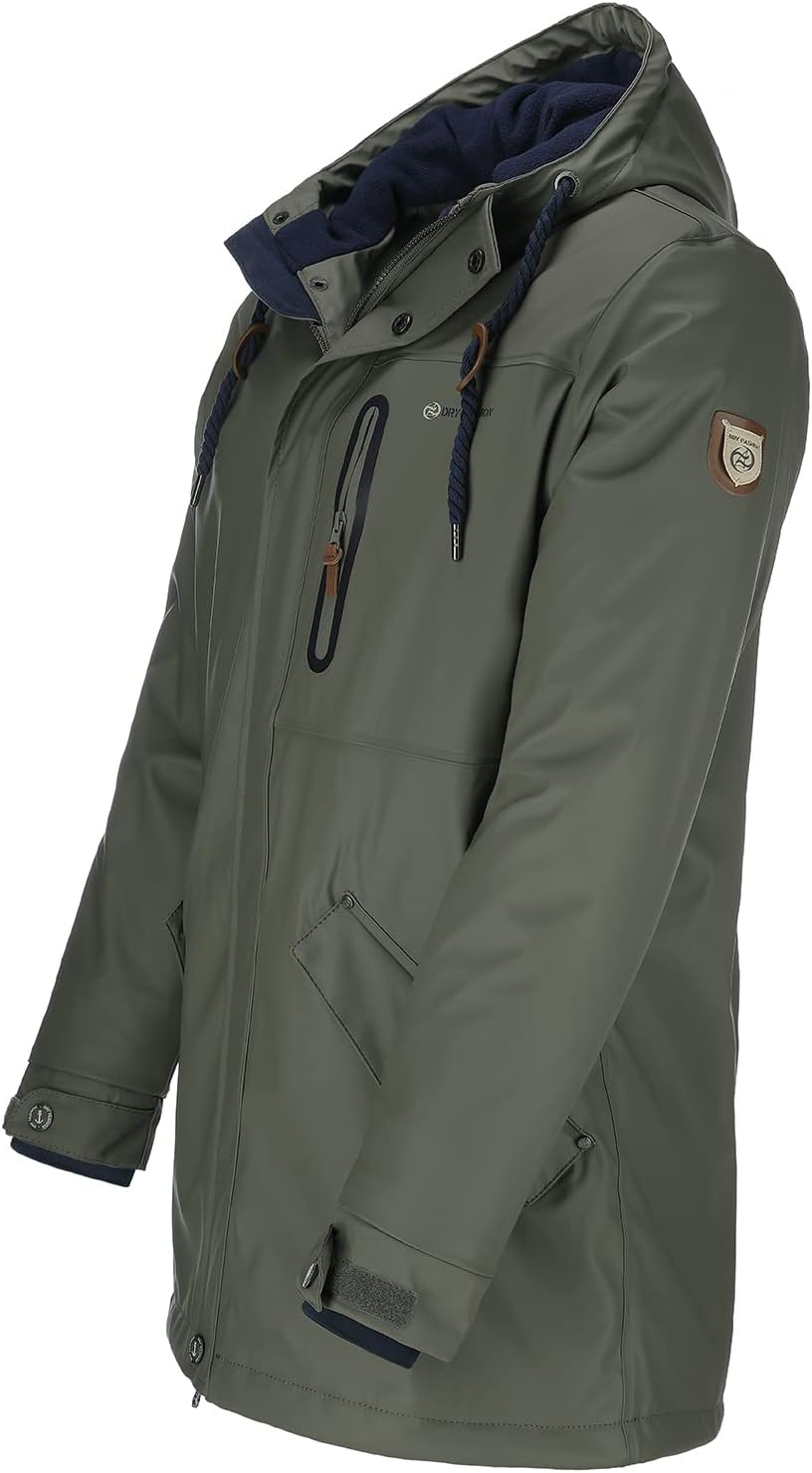 Dry Fashion Herren Regenjacke Bergen - Herrenjacke Regenmantel Männer Jacke Gefüttert Winddicht Wass