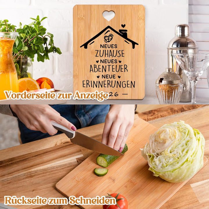Einzugsgeschenke Haus, Geschenk zum Einzug - Bambus Schneidebrett, Einzugsgeschenke Wohnung, Geschen