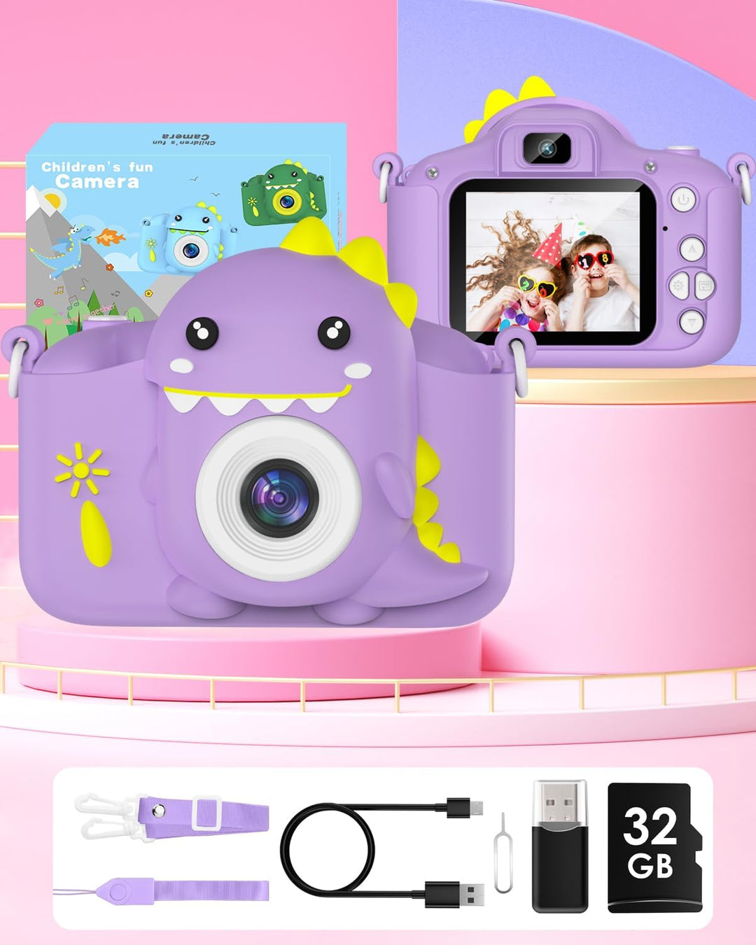 Kinderkamera, Gofunly Kinder Kamera 1080P 2,0-Zoll-Bildschirm Fotoapparat Kinder mit 32GB-Karte Self