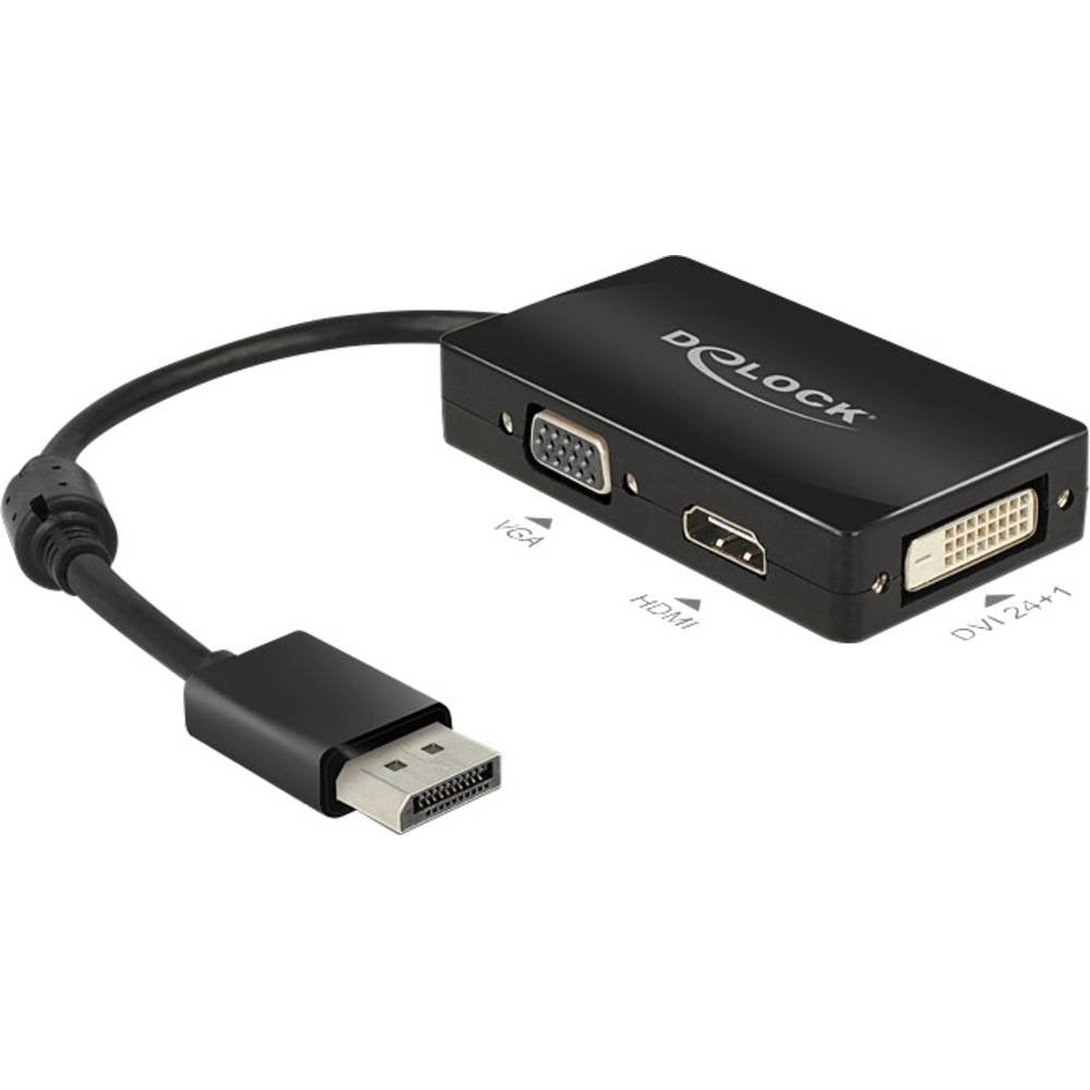 Delock 62656 Adapterkabel DisplayPort 1.1 Stecker > 1 x VGA + 1 x HDMI + 1 x DVI 24+1 schwarz