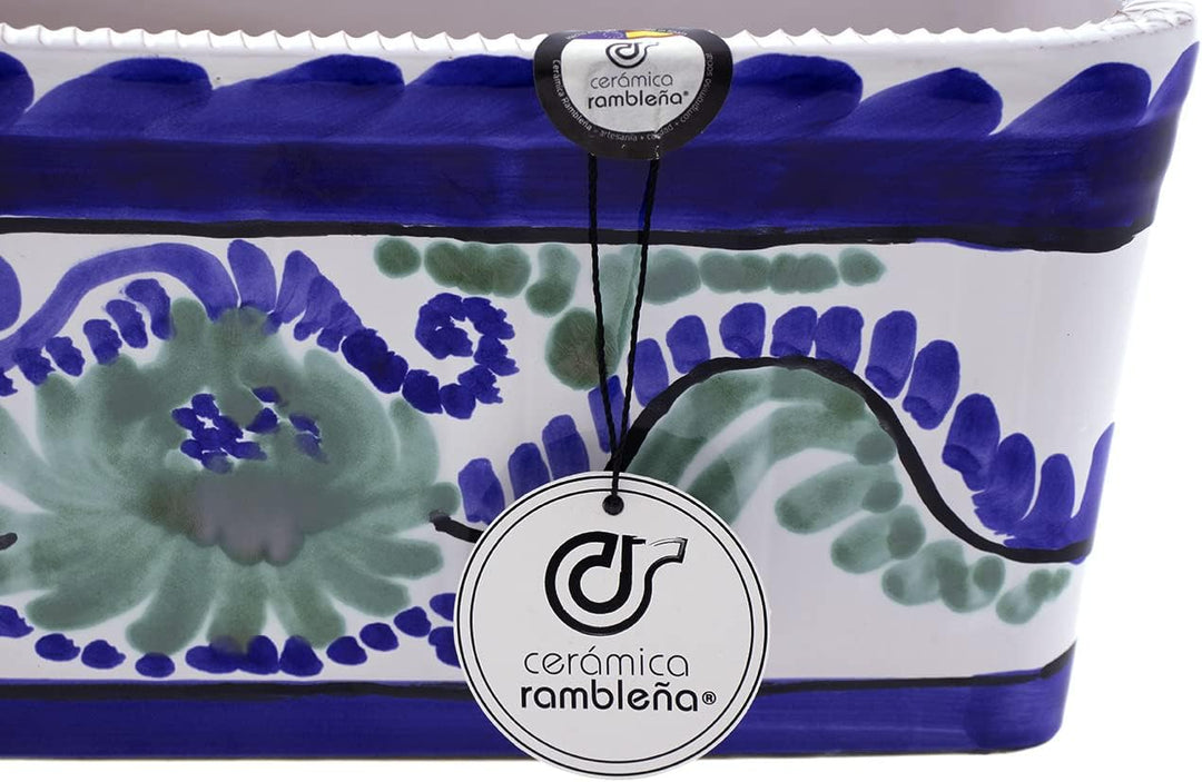 CERÁMICA RAMBLEÑA | Blumenkübel | Balkon-Blumenkübel | Aussen-Blumenkübel | Rechteckiger Blumenkübel