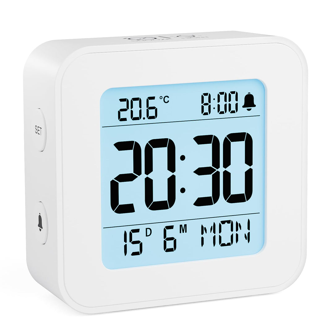 LATEC Wecker Digital, Digitaler Wecker Batterie, Klein Reisewecker Digital Uhr mit Temperaturanzeige