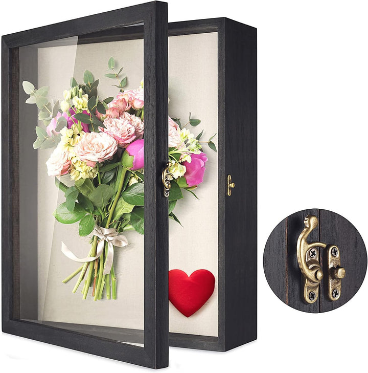 TJ.MOREE Blumen Grosse Schattenbox Vitrine Rahmen mit Glasfenstertür Bilderrahmen Hochzeitsstrauss E