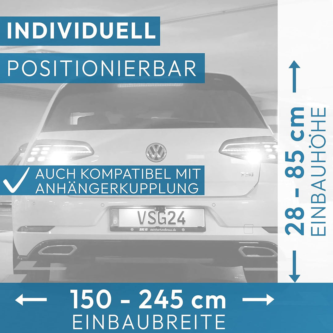 VSG24 Premium Einparkhilfe hinten mit Display zum nachrüsten am Auto, PDC Parksensoren hinten mit St