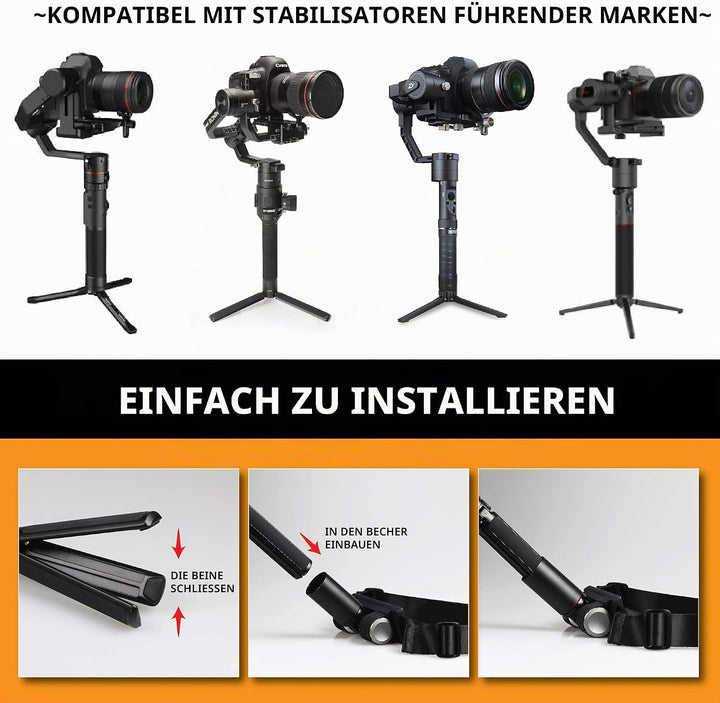 Carry Speed - Mogocrane Stützgürtel für Video-Ausrüstungen - Längenverstellbarer Gurt mit kippbarer