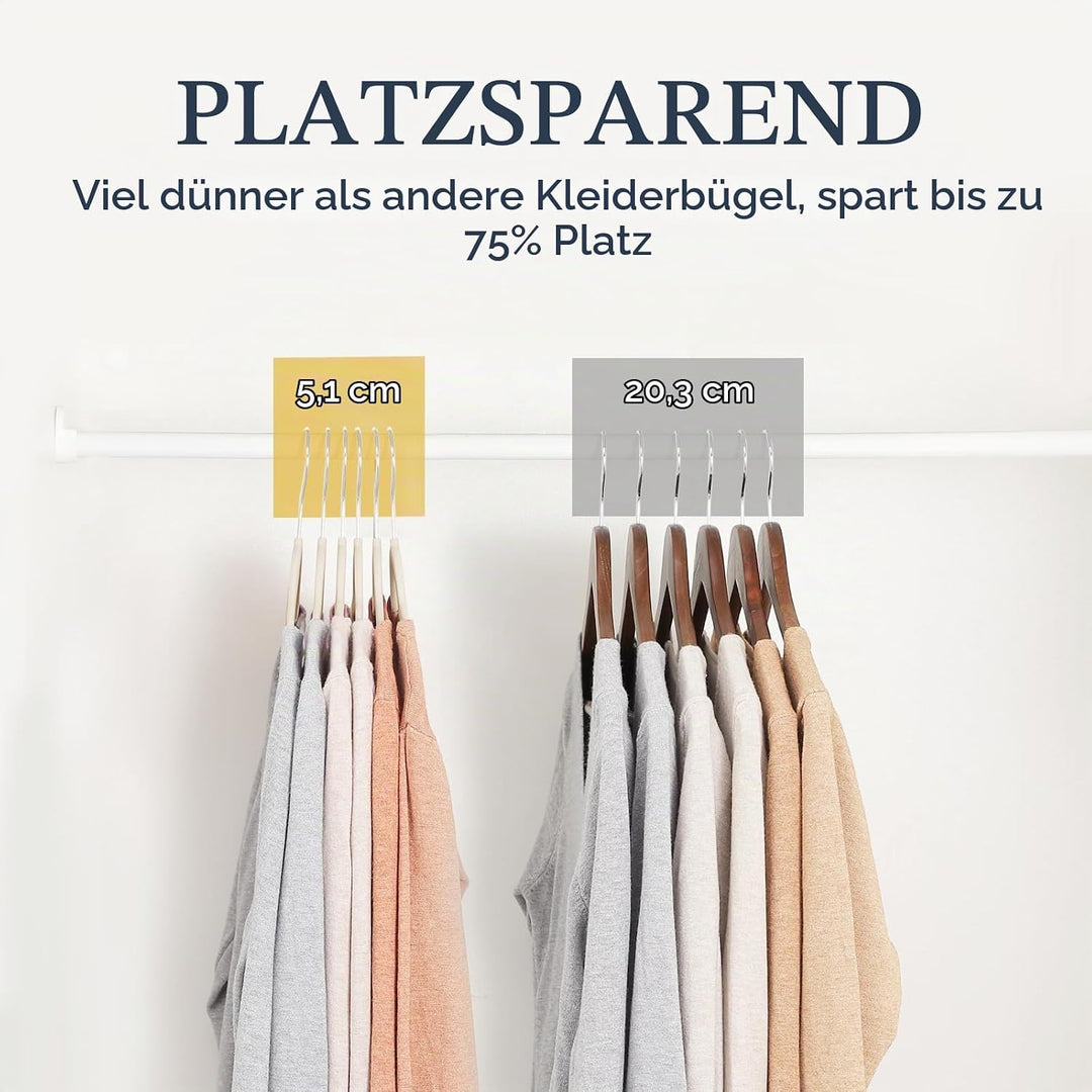 HOUSE DAY Kleiderbügel Samt 60 Stück, Kleiderbügel Platzsparend Filz Bügel | Rutschfester, Premium A
