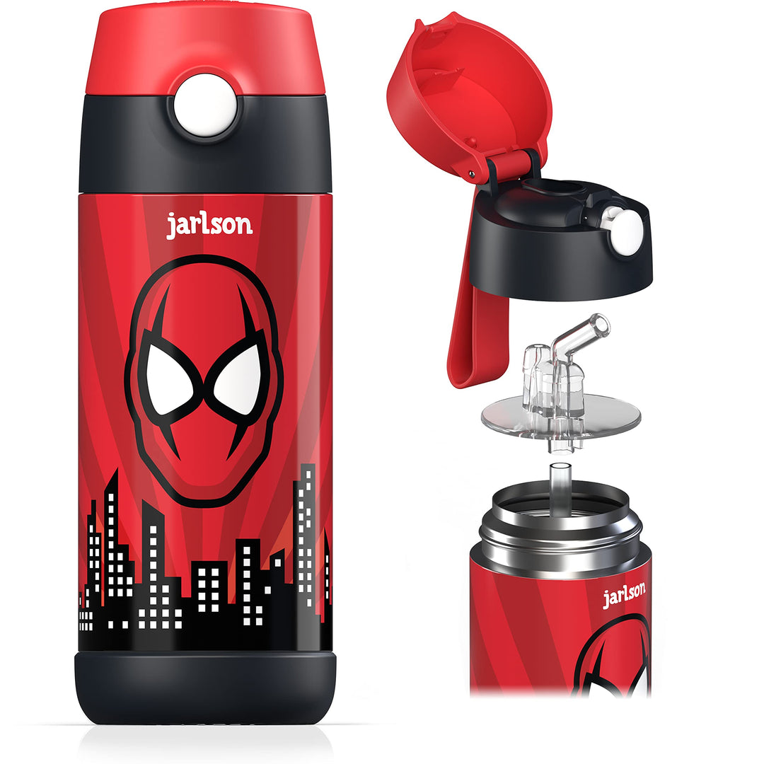 JARLSON® Trinkflasche Kinder "CHARLI" - TÜV geprüft - Thermo Edelstahl Wasserflasche 350ml - BPA fre
