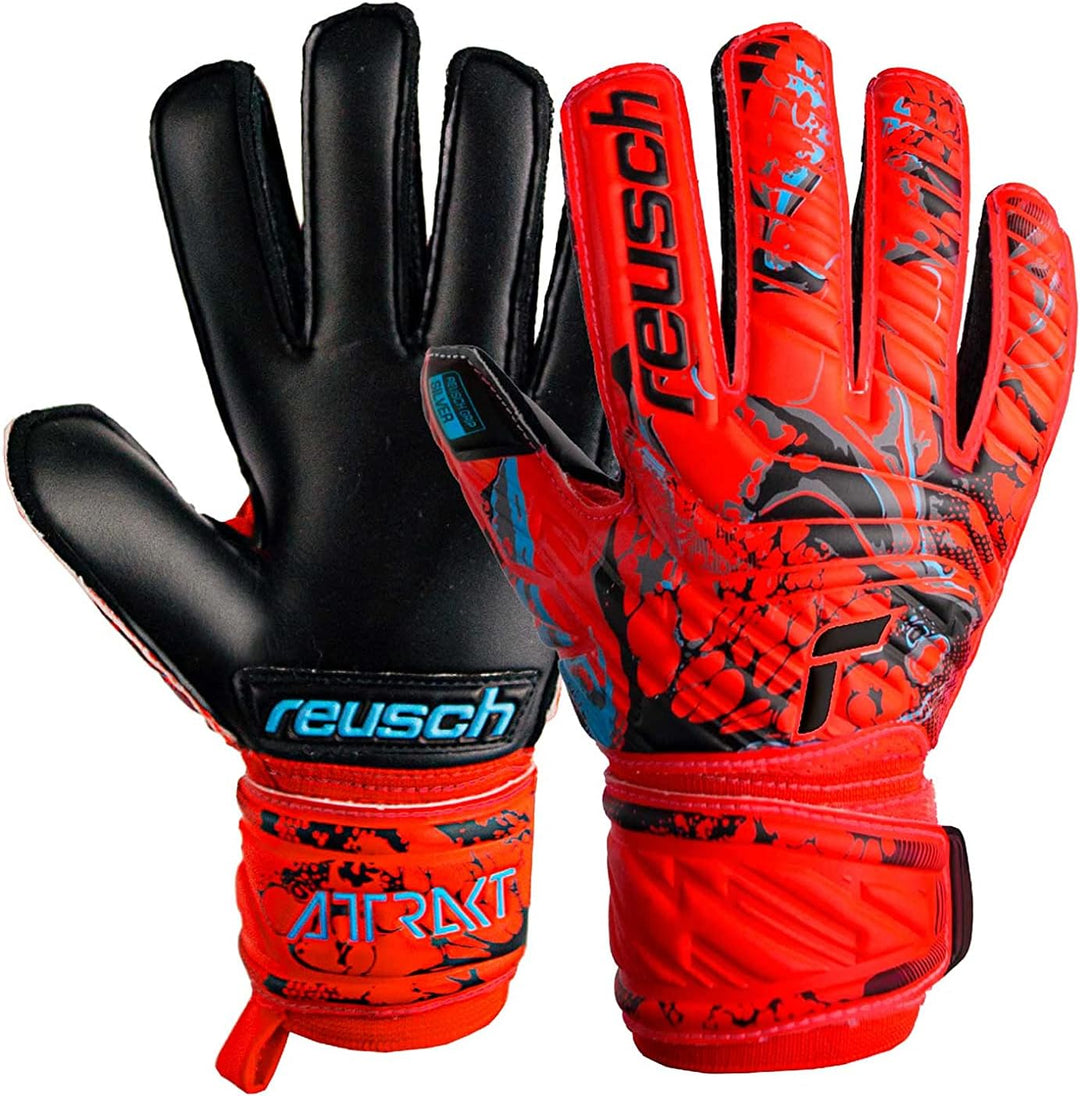 Reusch Attrakt Silver Torwarthandschuh Kids Kinder 4 rot/blau/schwarz, 4 rot/blau/schwarz
