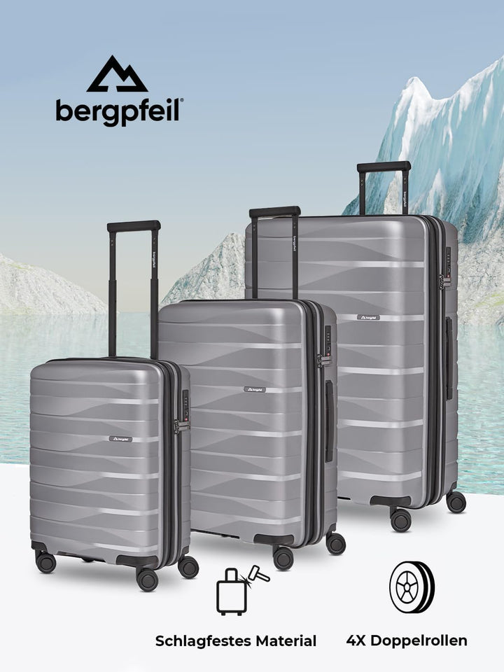 Koffer-Set 3-teilig |Hochwertiges Polypropylen-Material |mit Dehnfalte erweiterbares Koffer-Set Unis