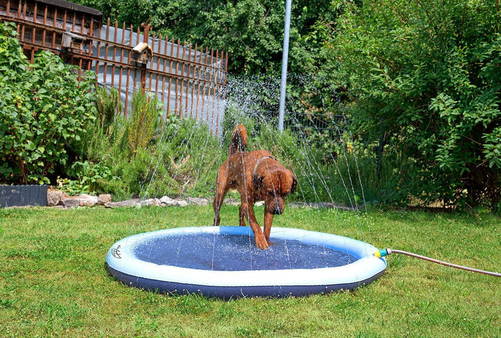 infactory Wasserspielmatte Kinder: Wasser-Spielmatte für Kinder & Hunde, Schlauchanschluss, PVC, BPA