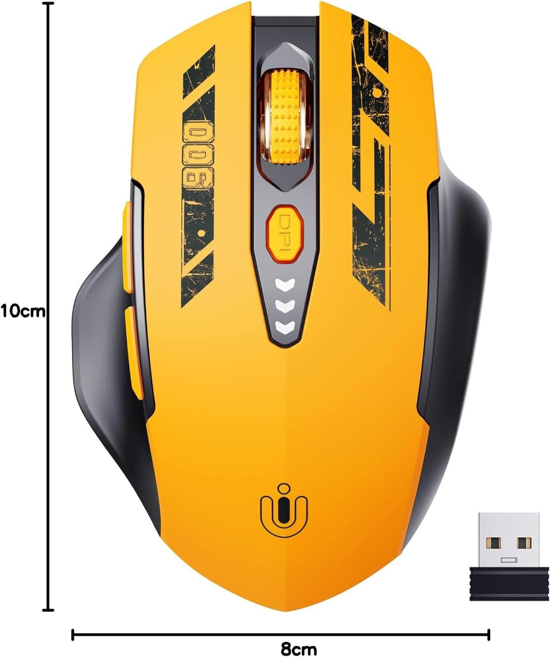 Uineer kabellose Maus, [Verbessert] Mit visueller Batterieanzeige, 2.4G USB Ergonomische Maus kabell