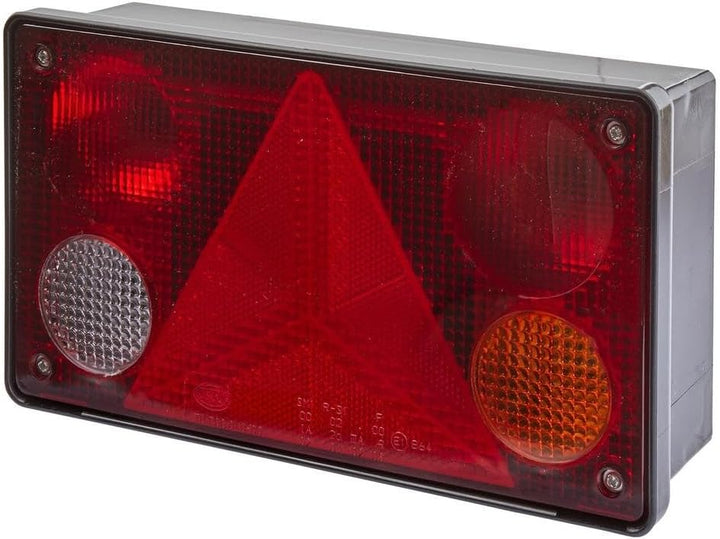 HELLA - Heckleuchte - Glühlampe - Anbau/geschraubt - Lichtscheibenfarbe: mehrfarbig - Stecker: Flach