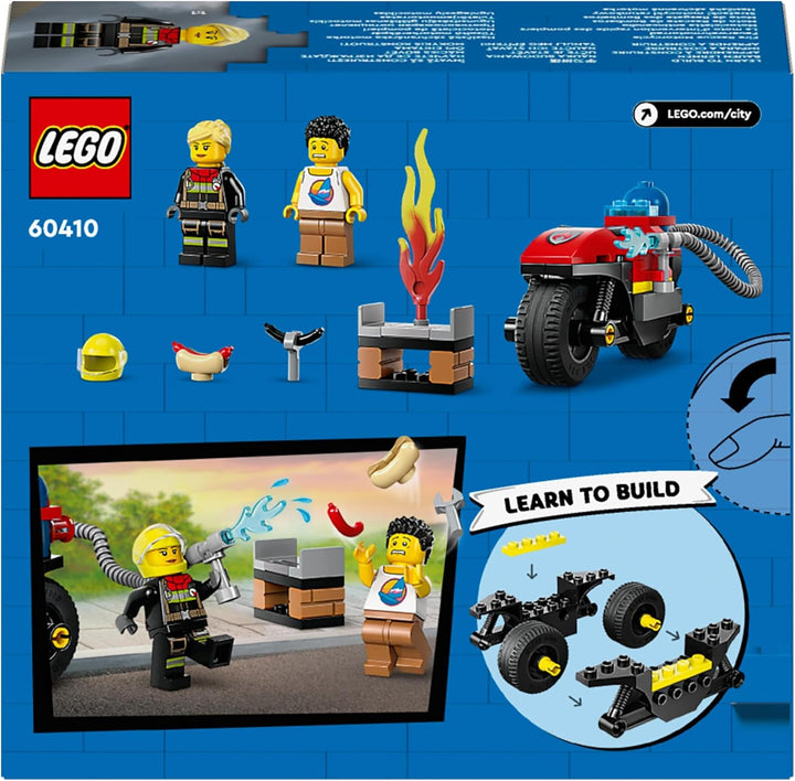 LEGO City Feuerwehrmotorrad, Feuerwehr-Spielzeug für Kinder ab 4 Jahren mit Motorrad und 2 Minifigur