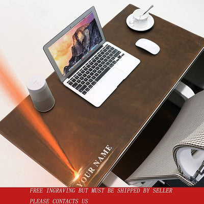 Contacts Echtes Leder Laptop 45X90 cm Schreibtisch Pads & Blotters Mauspad Tischmatte Kaffee (L), L