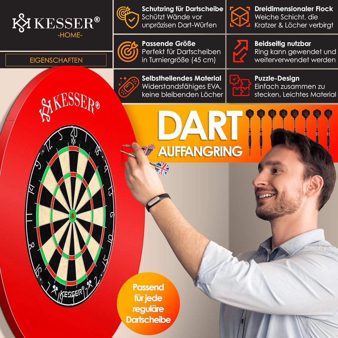 KESSER® Dartscheibe Catchring Schutzring Ø45cm | Auffangring rund Stabiler Wandschutz Zubehör | pass