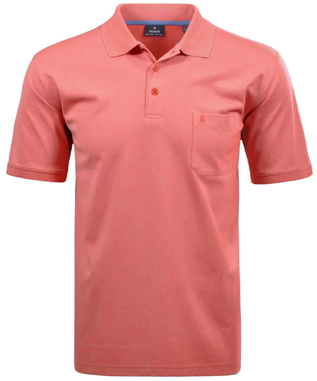 RAGMAN Herren Poloshirt Kurzarm Koralle (73) S