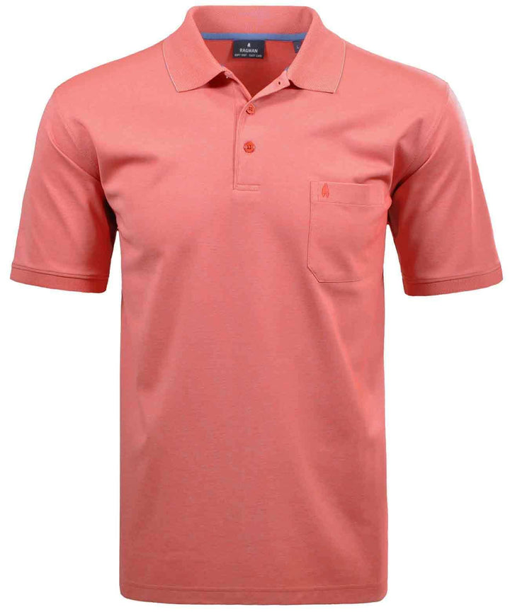 RAGMAN Herren Poloshirt Kurzarm Koralle (73) S