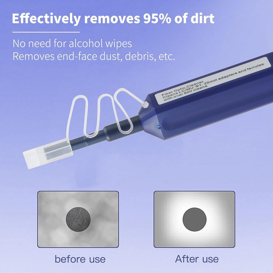 MSDADA Glasfaser Reinigungsstifte, Fiber Optic Cleaner für LC/MU/SC/FC/ST/E2000 Steckverbindungen 1.