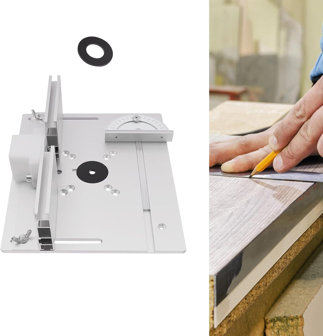 Frästisch Einlegeplatten, Aluminiumlegierung mit Klarer Skala, Frästisch Einlegeplatte für Oberfräse